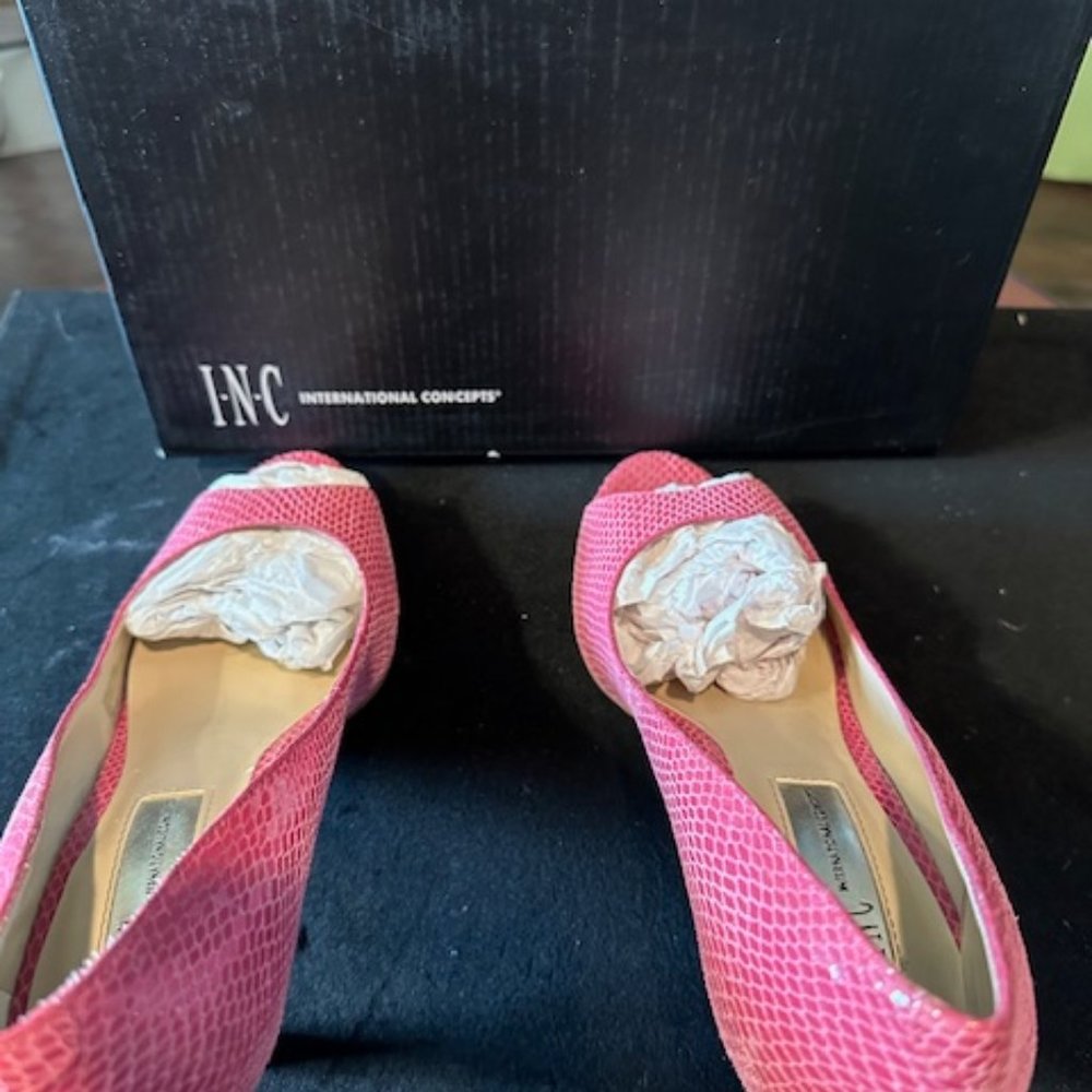 INC PINK OPEN TOE HEELS